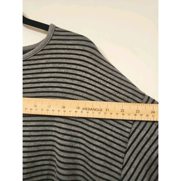 EILEEN FISHER Top Medium Tunic Stretch Tencel Terry Striped Long Sleeve Gray USA - Picture 6 of 11